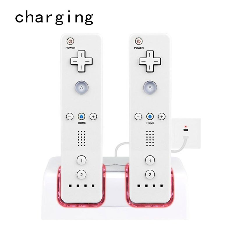 Đế Sạc Cho Tay Cầm Chơi Game Wii Có Đèn Led