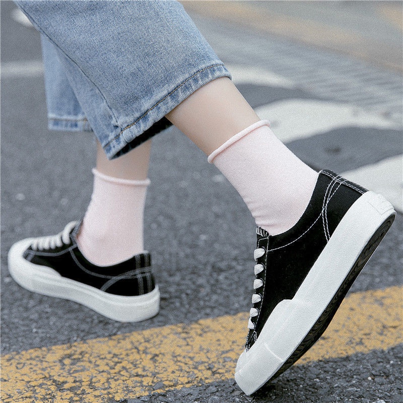 Vớ Ống Mỏng Màu Sắc Trơn Phong Cách Học Sinh Nhật Bản Dễ Phối Đồ