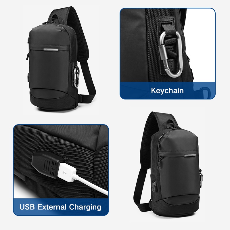 Túi xách Ozuko đeo chéo vai không thấm nước sành điệu cho nam