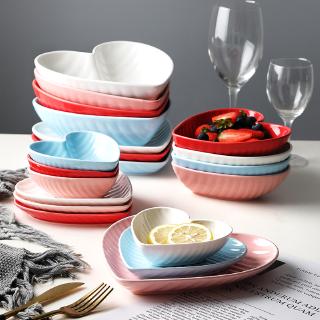 Đĩa gốm sứ hình trái tim xinh xắn đáng yêu