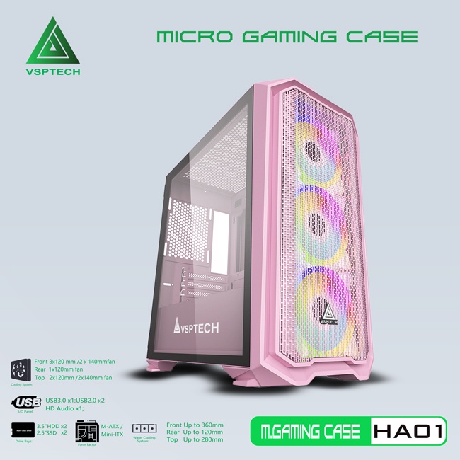 [Mã 254ELSALE giảm 7% đơn 300K] CASE VSPTECH GAMING HA01