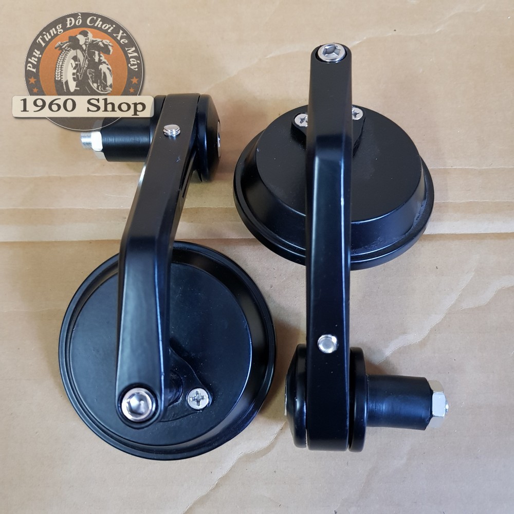 Gương gù tròn mặt kính xanh  chất liệu nhôm cnc, kèm gù, mặt kính xanh chống chói phù hợp độ Cafe Racer Tracker