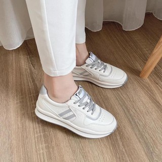 Giày Thể Thao Nữ Trắng Hai Vạch Ulzzang dáng basic