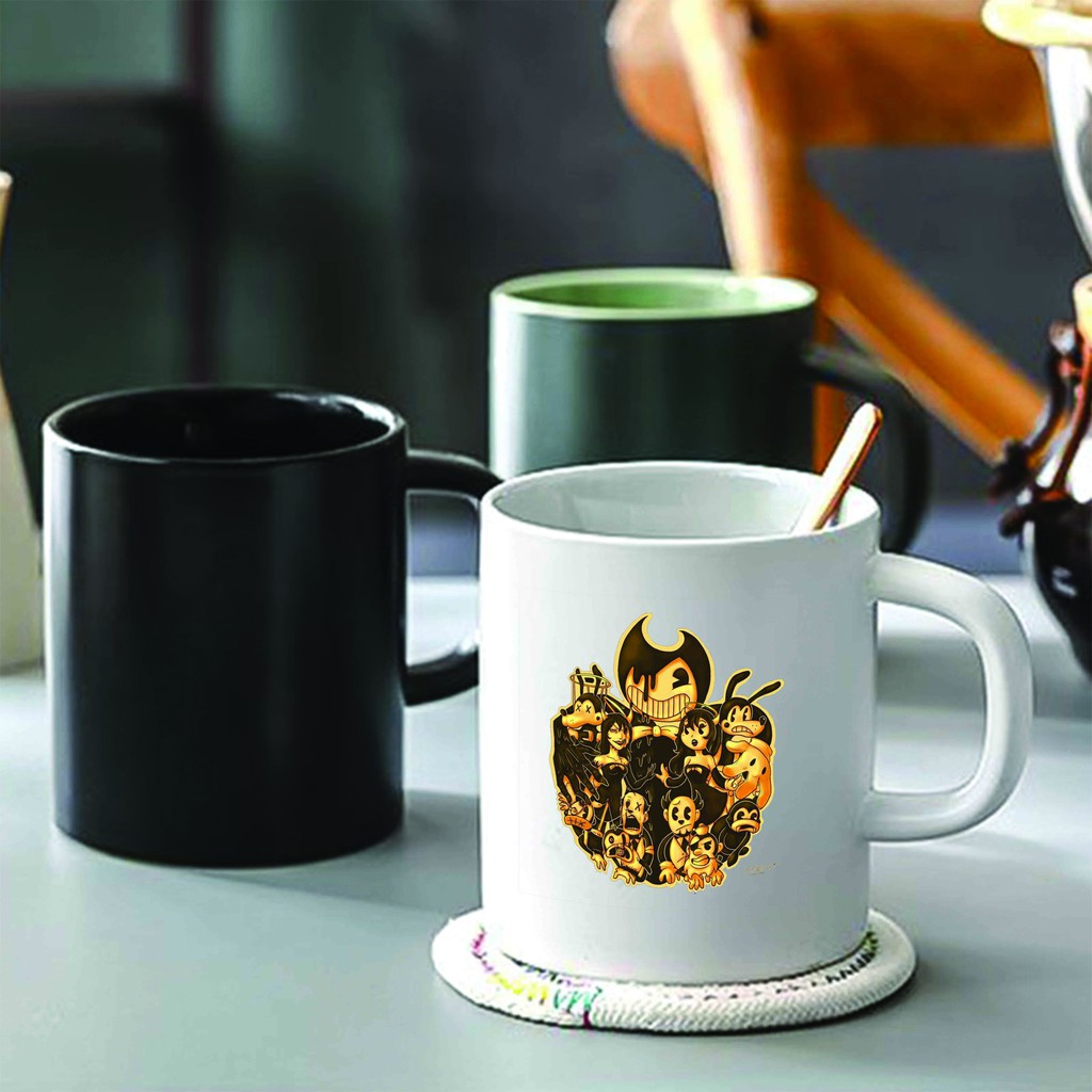 Ly cốc sứ in hình Bendy and the Ink Machine anime chibi game dễ thương xinh xắn tiện lợi