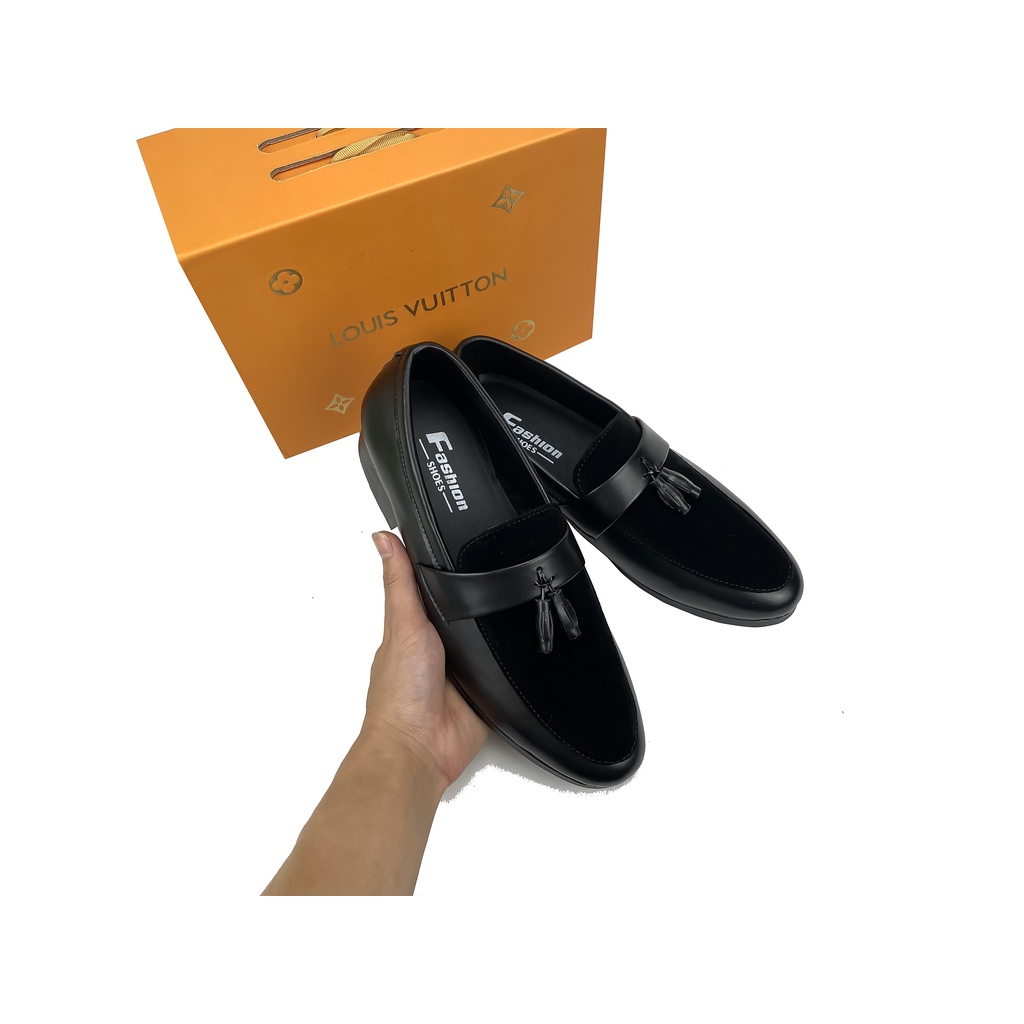Giày da nam - kiểu dáng hàn quốc , kết hợp da lộn đính chuông da phong cách trẻ trung, năng động