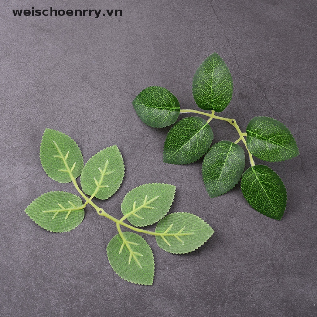 10 / 30 / 50 Lá Hoa Hồng Giả Bằng Lụa Dùng Trang Trí Xinh Xắn