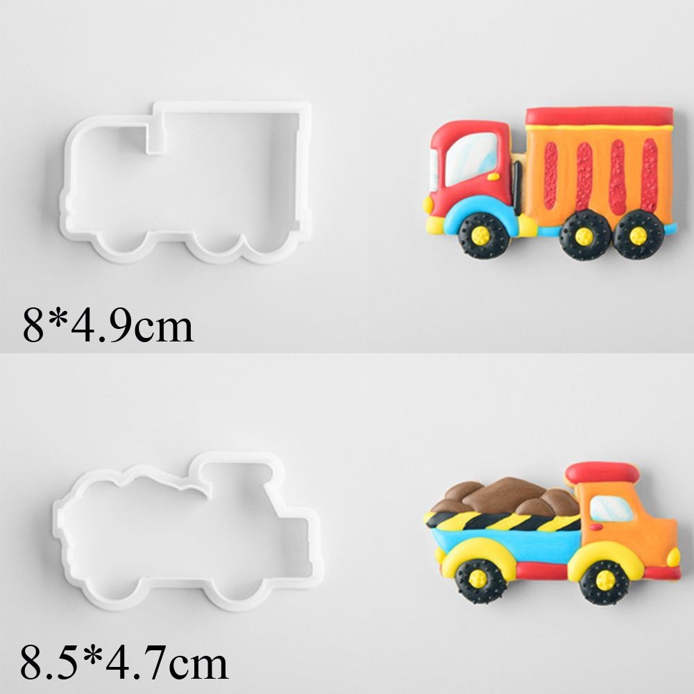 8 khuôn nhựa nhấn/cắt tạo hình trang trí bánh quy thiết kế các loại xe khác nhau