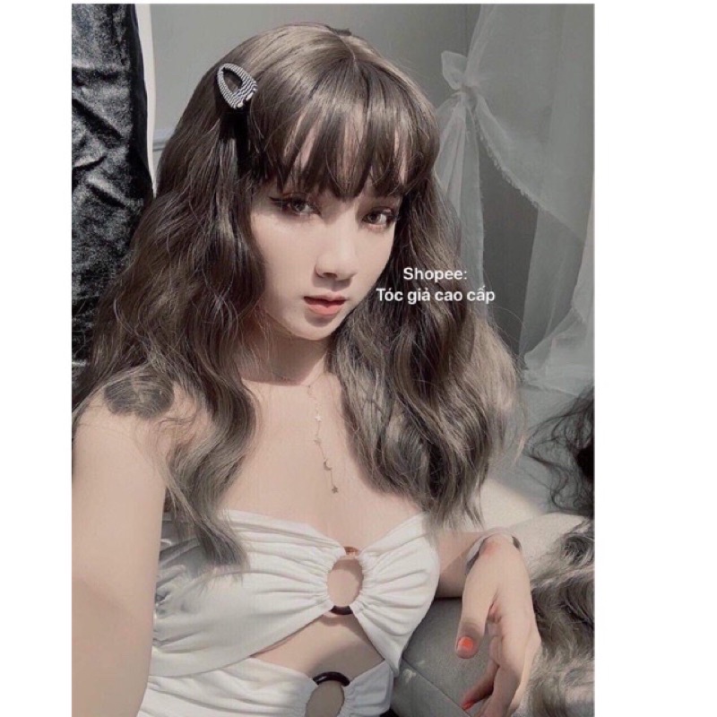 Tóc giả nguyên đầu xù omber hồng ❤️FREESHIP❤️ mã 8184
