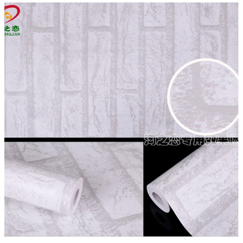 Cuộn 10m giấy dán tường đá trắng khổ rộng 45cm