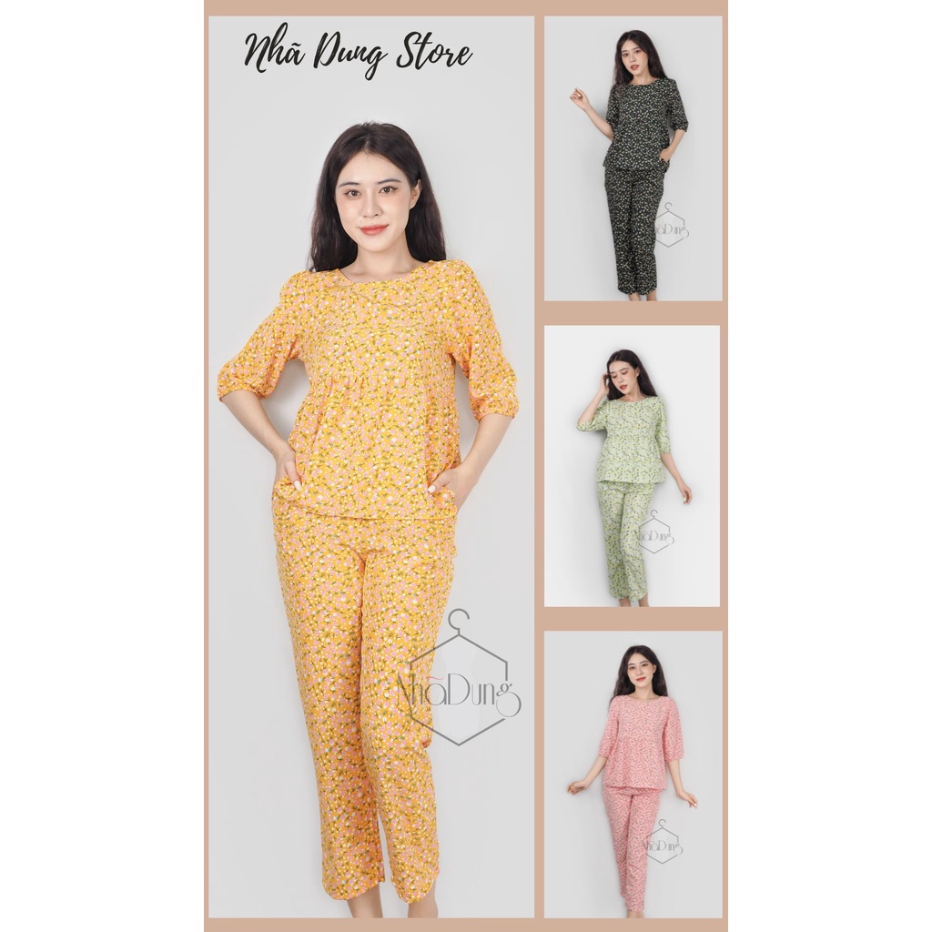 &lt;A26&gt; Đồ mặc nhà đồ ngủ nữ dài hàng thiết kế dáng babydoll dễ thương Nhã Dung Store đủ size dưới 65kg