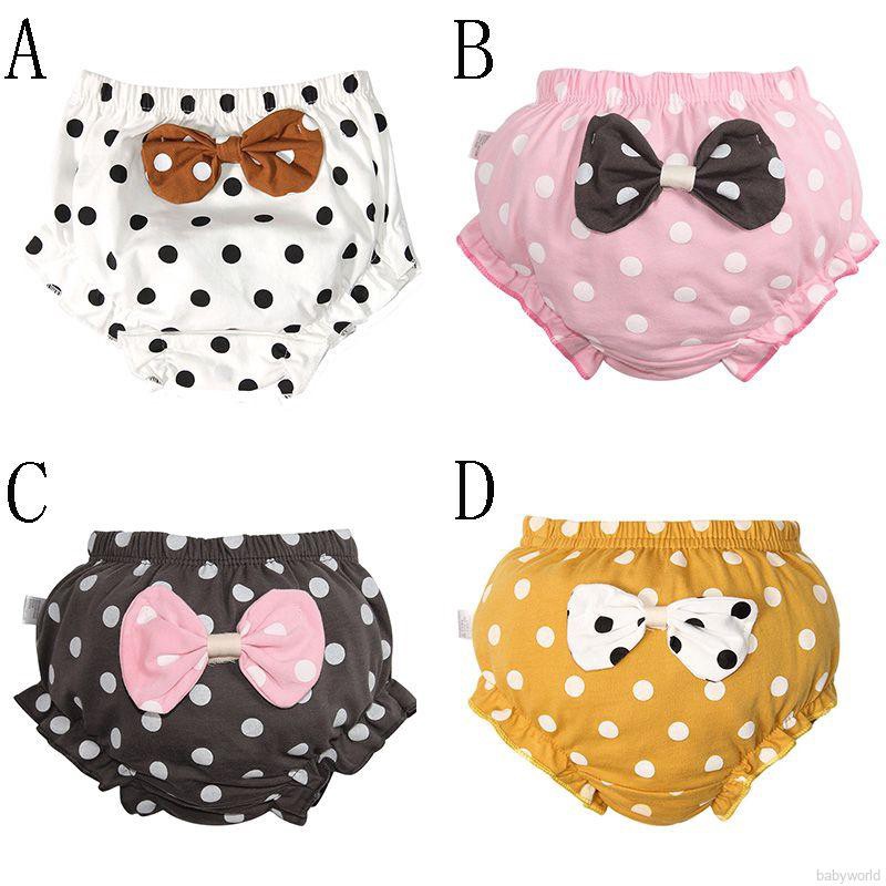 Quần tã cotton thắt nơ in họa tiết xinh xắn dành cho bé gái