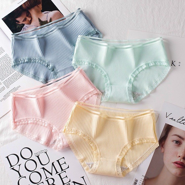 Combo 5 quần tăm tre - Quần lót MUJI viền cạp trong phối ren - cô chủ nhỏ chuyên sỉ | BigBuy360 - bigbuy360.vn