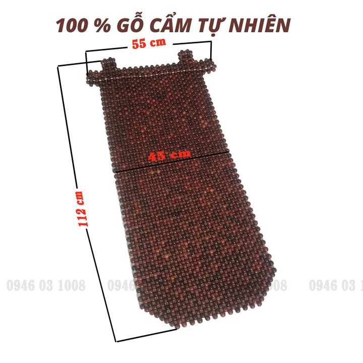 Lót ghế ô tô FREESHIP Lót ghế hạt gỗ cẩm tự nhiên loại khoác vai cho xe hơi, xe khách