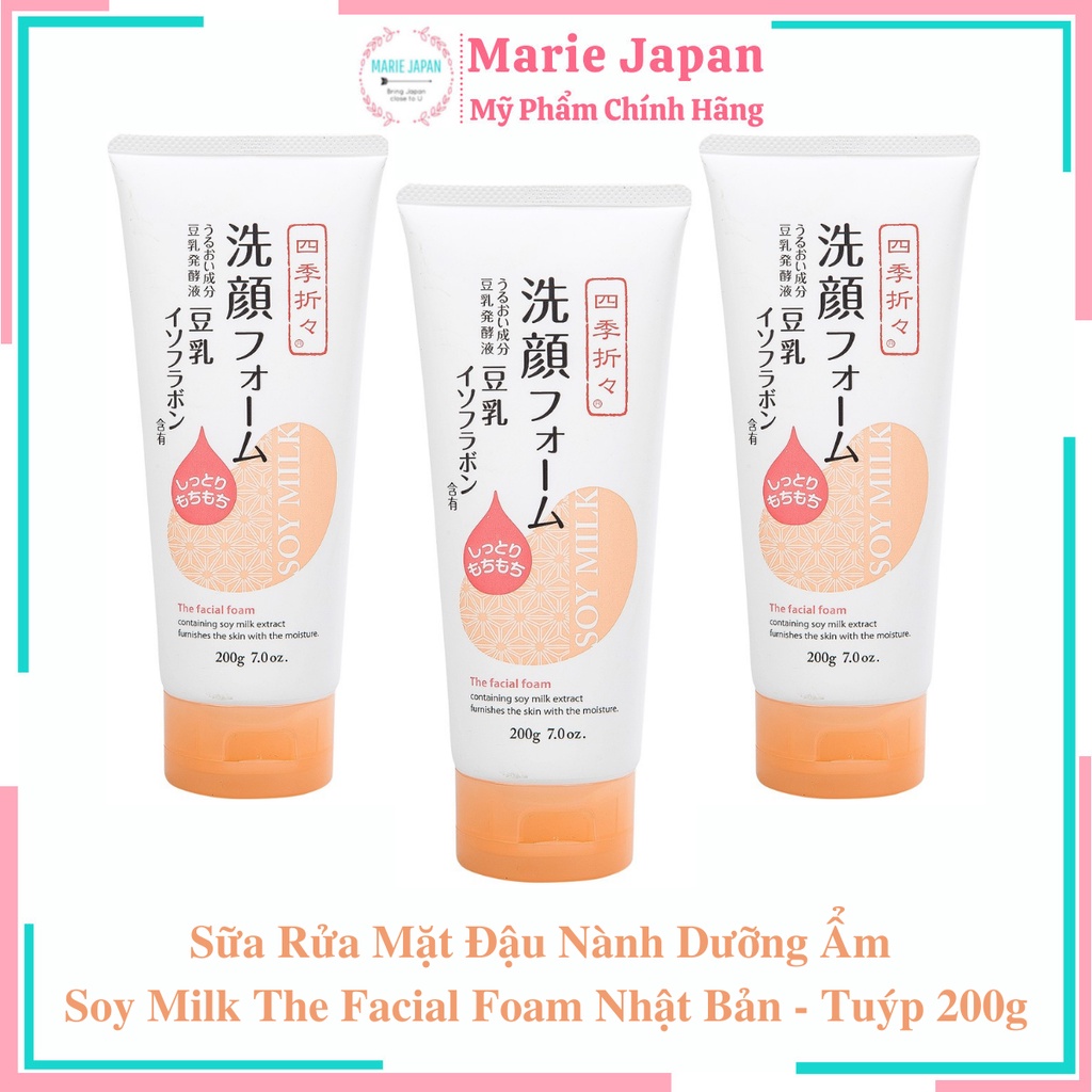 Sữa Rửa Mặt Đậu Nành Dưỡng Ẩm  Soy Milk The Facial Foam Nhật Bản - Tuýp 200g