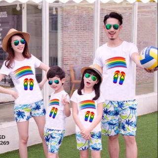 Áo thun gia đình, bộ gia đình, áo thun đi biển