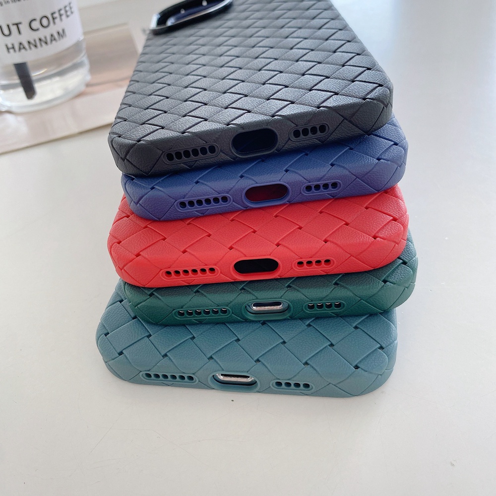 Ốp Lưng Silicone Mềm Hoạ Tiết Đan 3D Cho iPhone 14 13 12 Pro Max