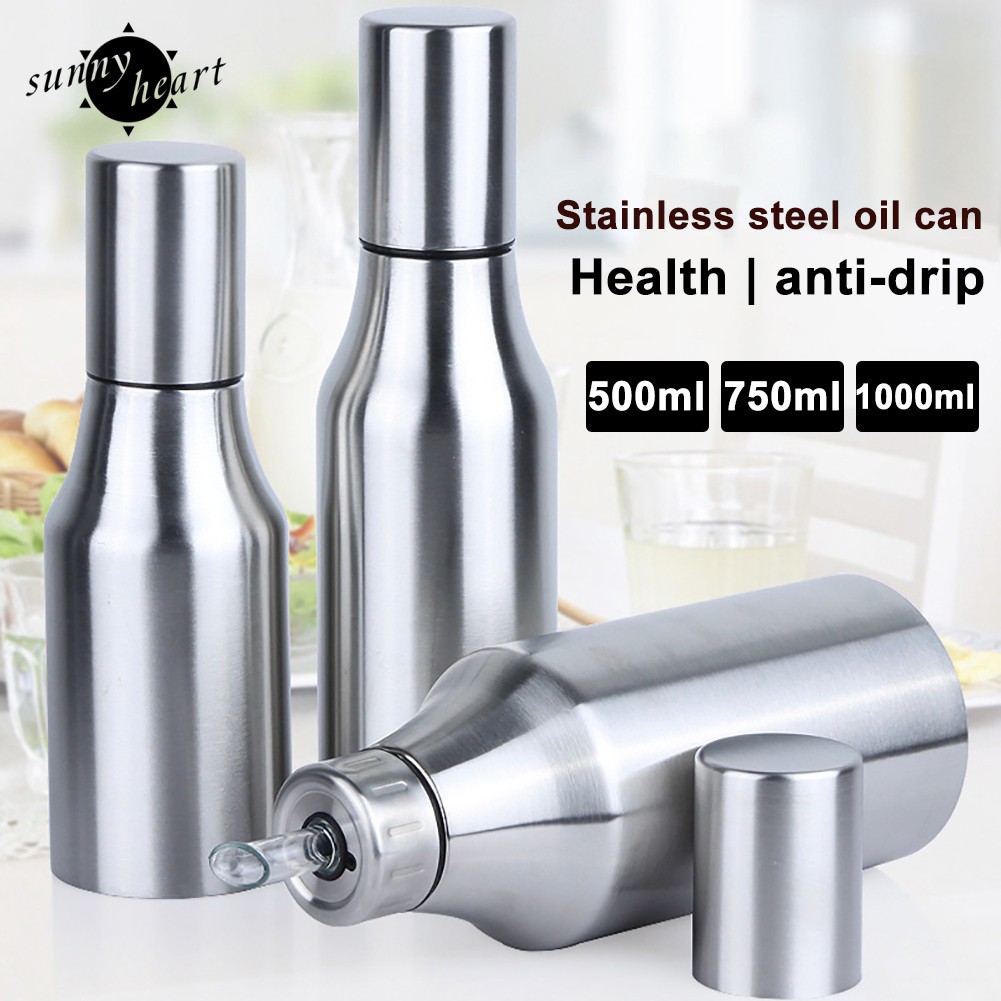 Kitchen Stainless Steel Leakproof Cooking Oil Dispenser Bottle Vinegar Cruet