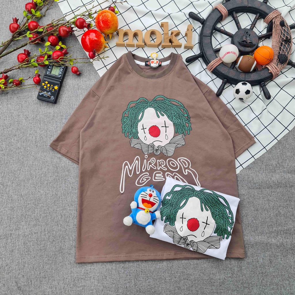 Áo phông áo thun nam nữ tay lỡ from rộng freesize chất cotton thoáng mát mẫu chú hề khóc mokishop