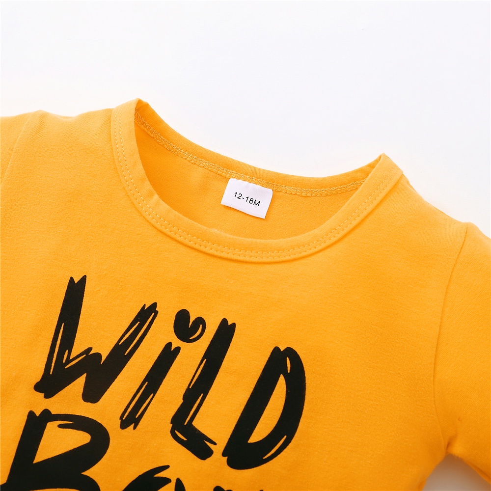 Bộ đồ 2 món Mikrdoo gồm áo thun ngắn tay in họa tiết Wild Boy + quần short thường ngày dành cho bé