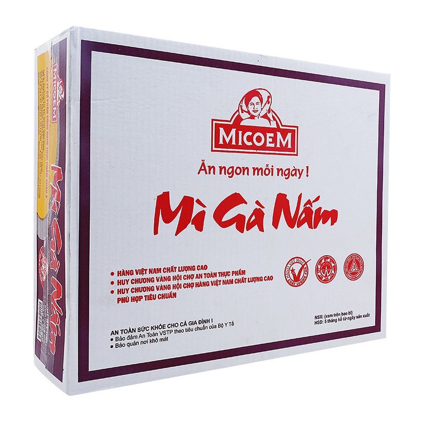 1 thùng Mì gà nấm Micoem gói 70g