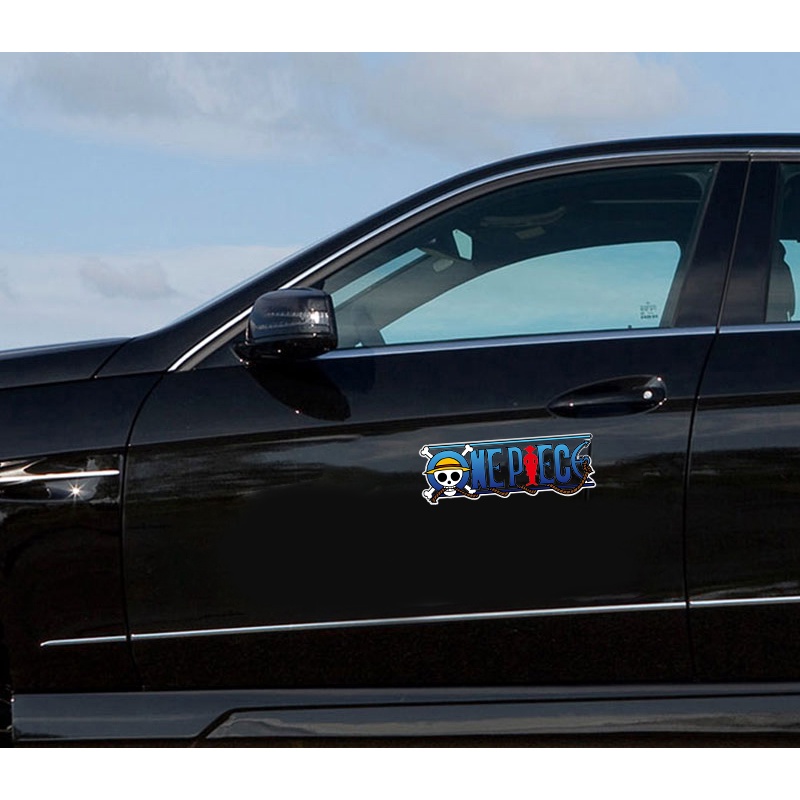 Miếng Dán Phản Quang Họa Tiết Hoạt Hình One Piece Trang Trí Xe Mô Tô
