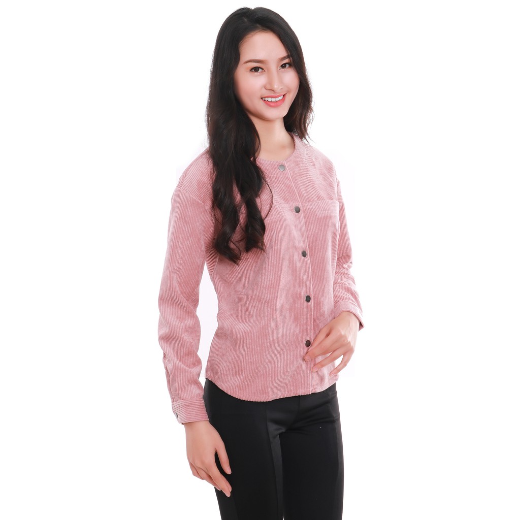 Áo sơ mi nữ Narsis L9039 màu hồng phấn
