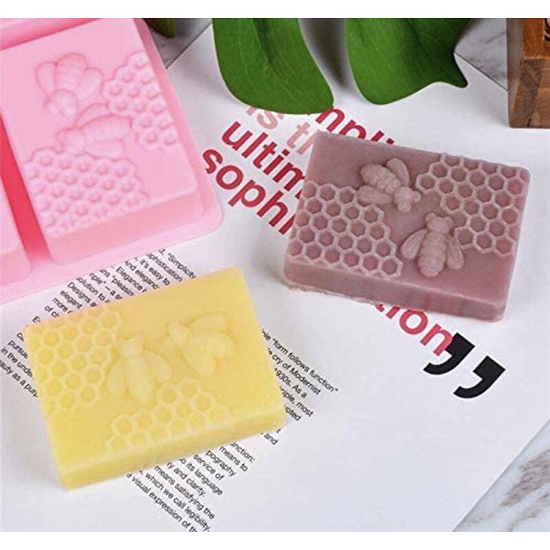 Khuôn làm xà phòng silicon - khuôn xà phòng handmade mật ong - hình con ong