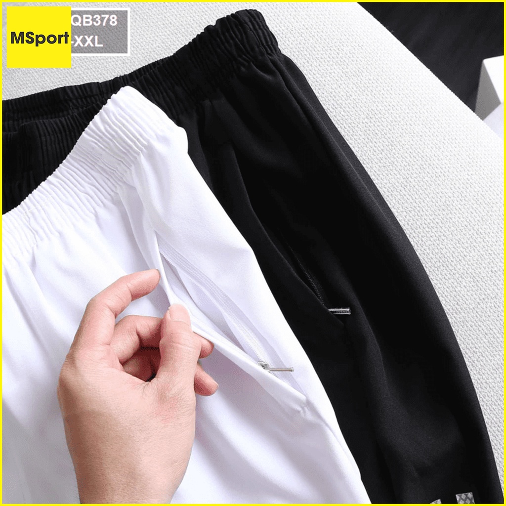 Quần Short Đùi Thể Thao Nam Chất Liệu Thun Xi 4 Chiều Cao Cấp, Dày Dặn, Mềm Mịn, Thấm Hút Mồ Hôi Tốt mã QUAN.18