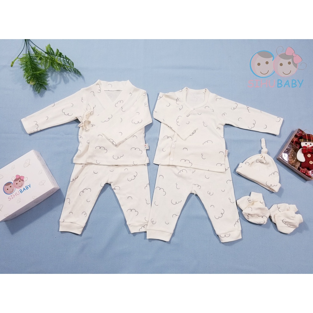 COMBO SET 7 MÓN ĐỒ SƠ SINH VẢI MỀM, MIN CHO BÉ 4 ĐẾN 8 Ký [SiHu Baby Shop]