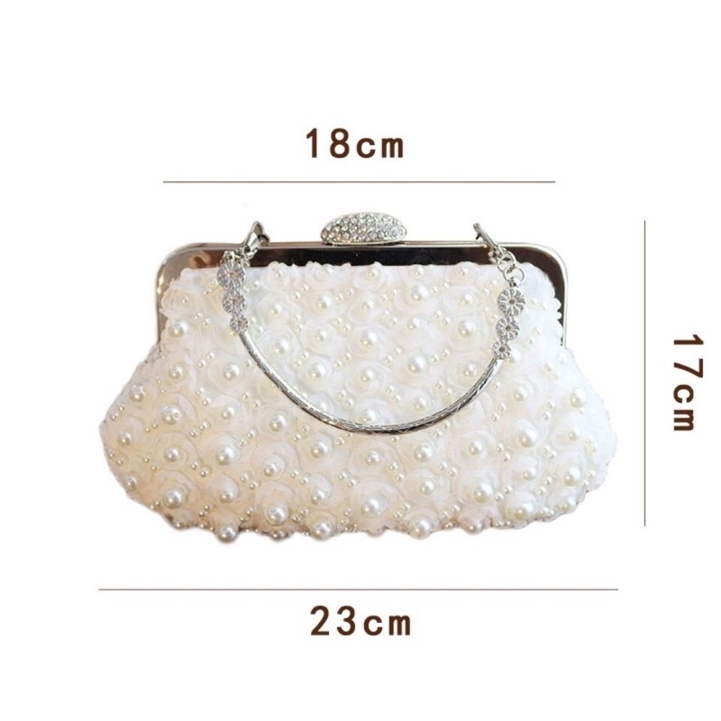 Bóp Đầm Cầm Tay Có Quai Đeo Vai Kết Hạt Thủ Công