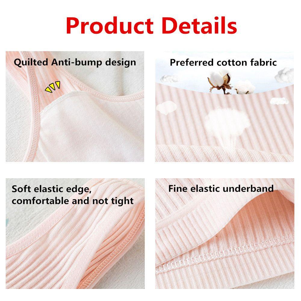 CACTU Bra Thể Thao Tank Top Chất Cotton Cho Bé Gái
