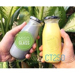 Combo 6 chai thủy tinh tròn đựng thức uống 250ml CT250