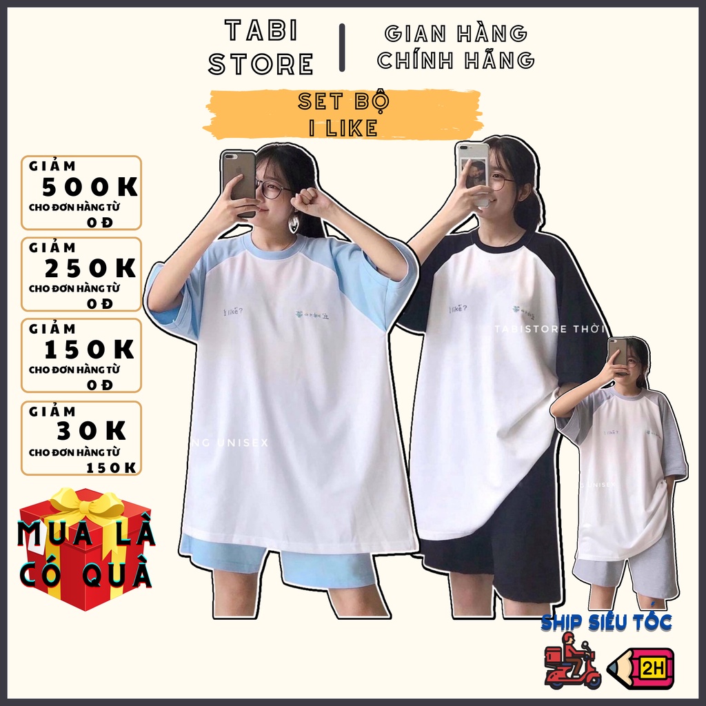 Set bộ áo và quần short dưới 65kg tabistore - I LIKE