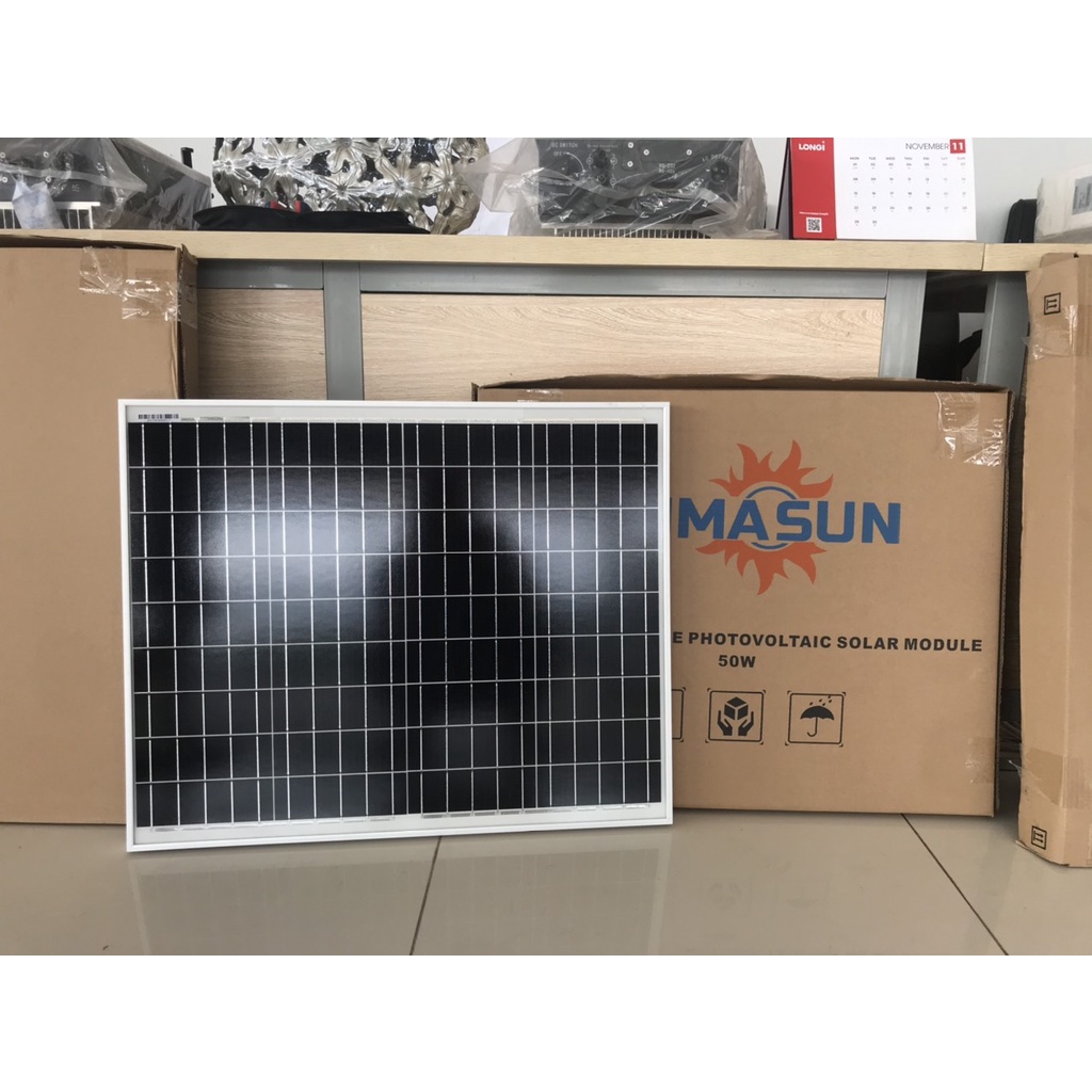 Tấm pin năng lượng mặt trời Mono 50W class A ( Tặng kèm giắc MC4 )
