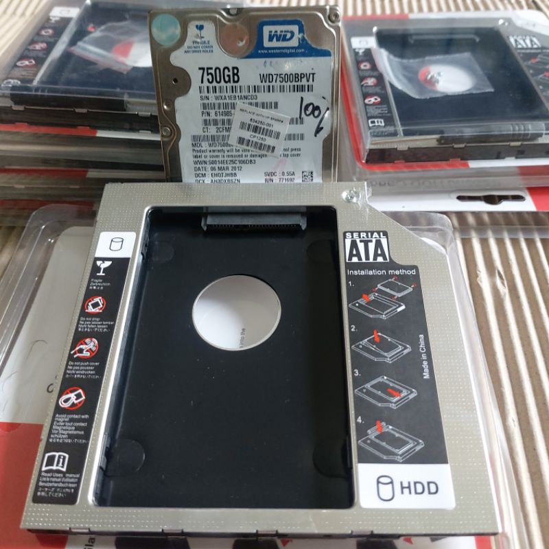 Cadybay gắn thêm ổ cứng thêm SSD HDD laptop thay thế ổ đĩa DVD dày 9.5mm