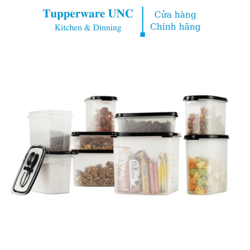 Bộ hộp kệ bếp Tupperware Modular Mates Black Kitchen 9 hộp