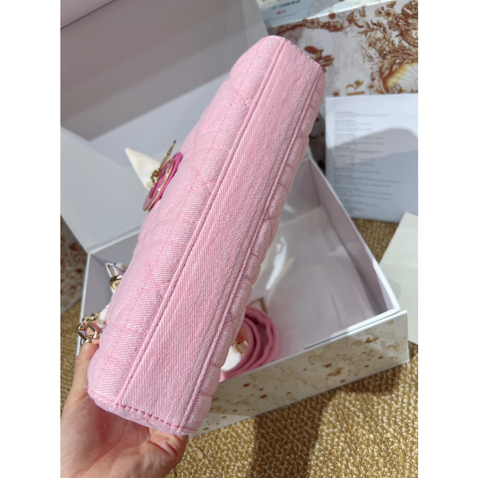 Túi Xách Di.or La.dy Size 27cm Màu Hồng