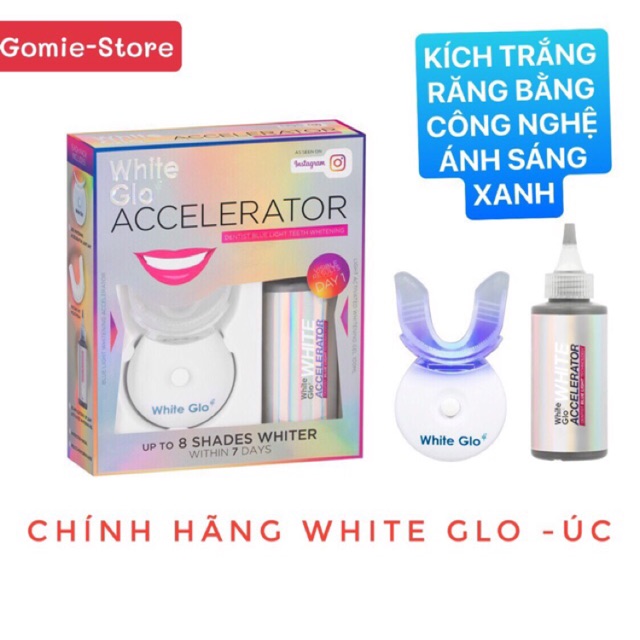 [ Úc hàng có sẳn] Máy làm trắng răng bằng ánh sáng xanh White Glo White Accelerator Blue Light Teeth Whitening System