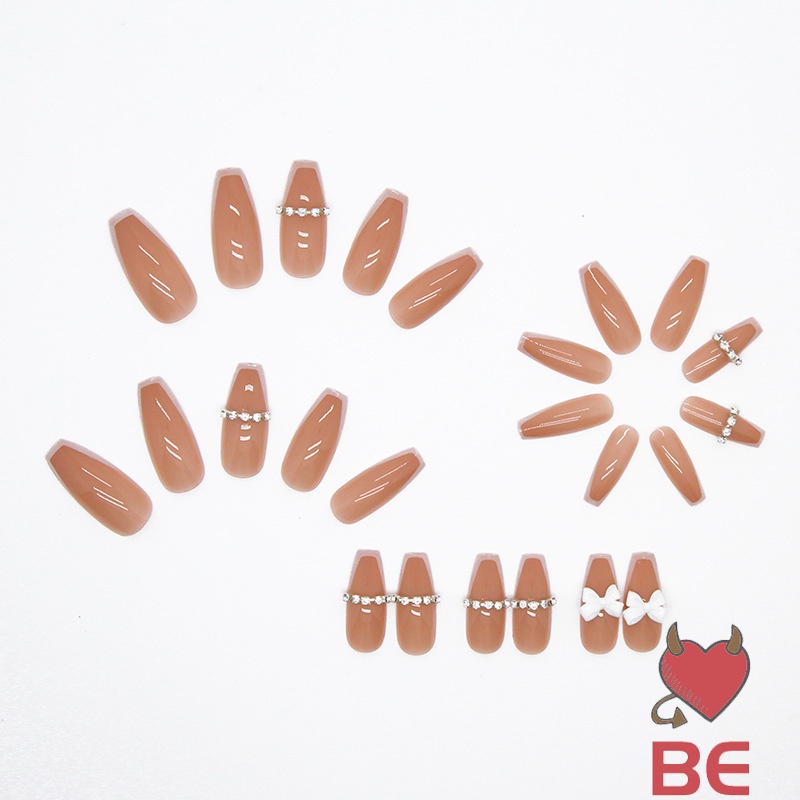YADORNOS Set 24 Móng Tay Giả Đính Đá Trang Trí Móng Tay Thời Trang