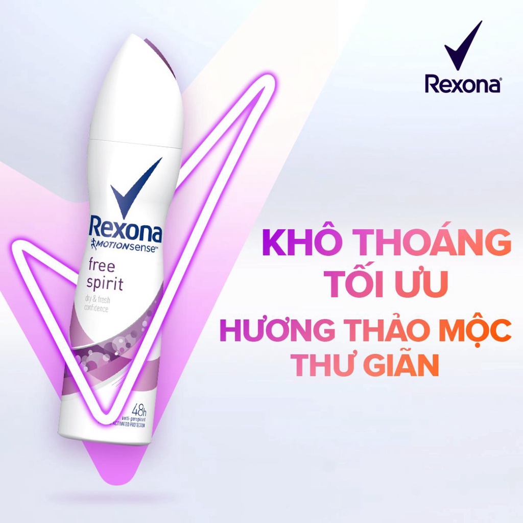 Xịt Khử Mùi Rexona Nữ Khô Thoáng Tối Ưu Mát Lạnh Sảng Khoái 150ml