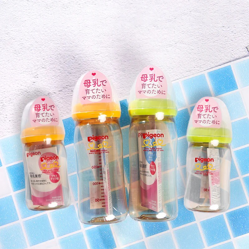 Bình sữa Pigeon cổ rộng nhập khẩu dung tích 160ml và 240ml chất liêu PPSU an toàn cho bé