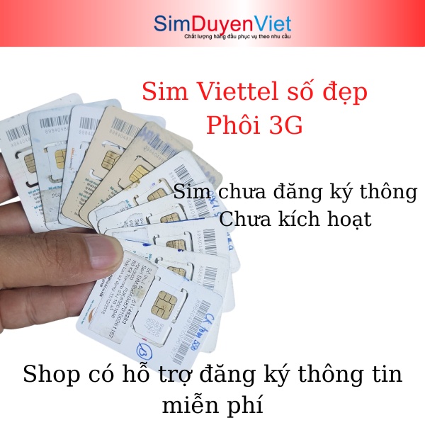 Sim viettel số đẹp phôi 3g chưa kích hoạt