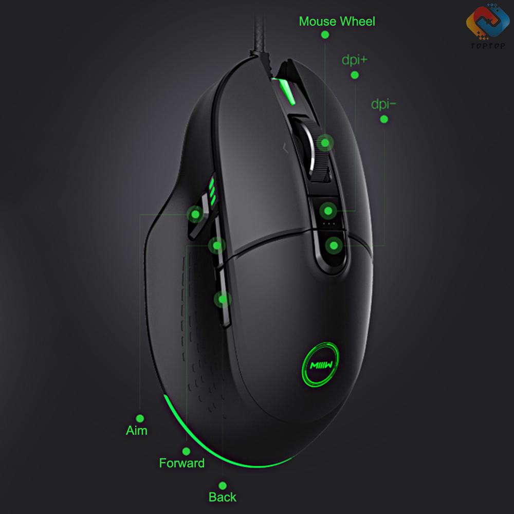 Xiaomi MIIIW 700G RGB Colorful Gaming Mouse 32bit 6 Button Wired Gaming Mouse 7200DPI Ergonomic Gamer PC Laptop Computer Mouse 1000Hz MWGM01