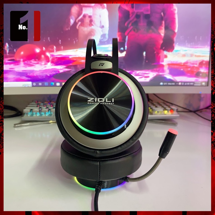 Tai Nghe Chụp Tai Gaming Có Dây Máy Tính ZIDLI ZH20 Led RGB Tai Nghe Headphone Vi Tính Laptop Chơi Game Có Mic