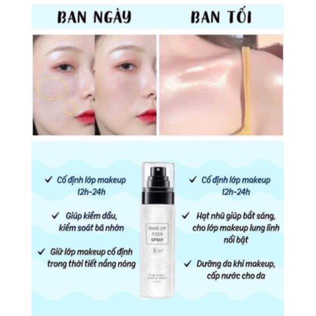 Xịt Khóa Nền Giữ Lớp Trang Điểm Makeup Fixer Spray + tặng sữa rửa mặt Acnes Pure White 25g | BigBuy360 - bigbuy360.vn
