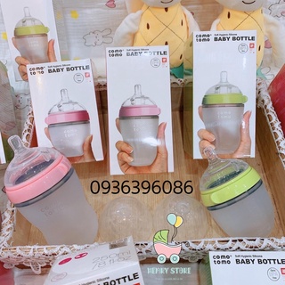 Bình sữa Comotomo 150ml - 250ml núm silicone siêu mềm