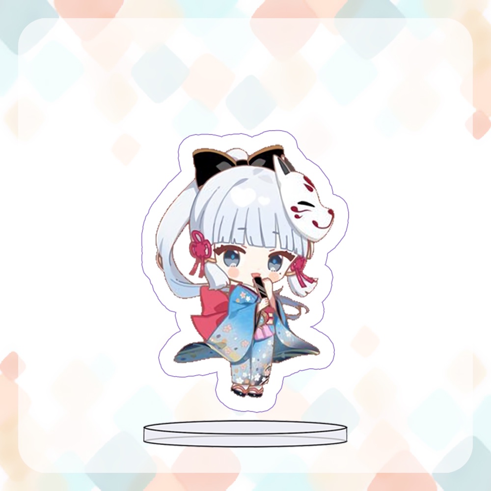 Standee mini in hình GENSHIN IMPACT x SWEET PARADISE INAZUMA + TAI THÚ mica trong acrylic game chibi