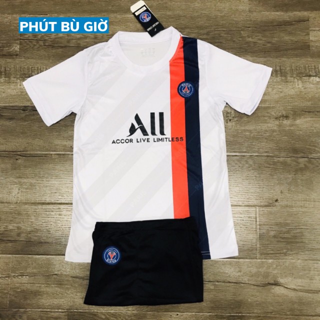 [ẢNH THẬT] Bộ quần áo đá bóng trẻ em, Áo đá banh trẻ em CLB PSG MÀU TRẮNG cao cấp mẫu mới nhất 2019-2020