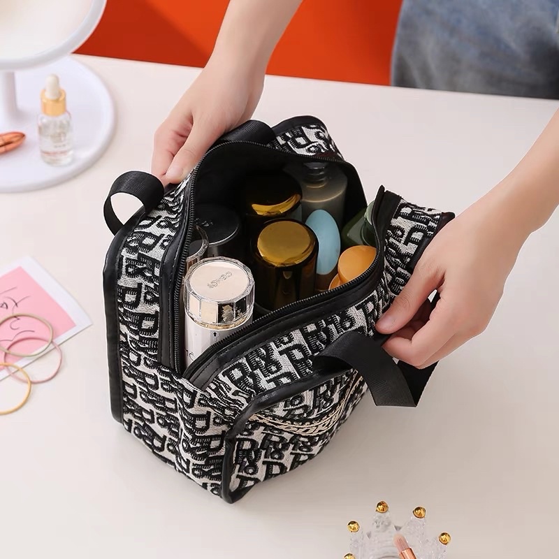 Túi đựng mỹ phẩm túi xách cầm tay tote bag thổ cẩm dio from lớn có khóa kéo