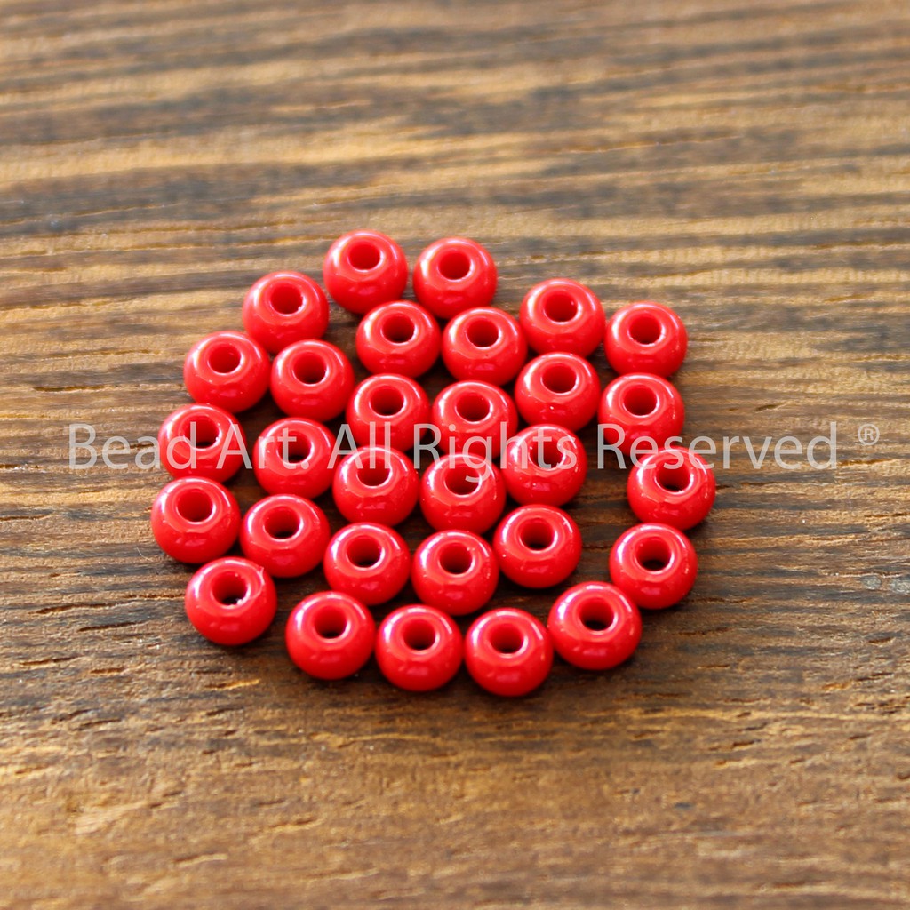 Set 30 Hạt Cườm Màu Đỏ Đục Cao Cấp Xuất Xứ Czech 3.5mm, Làm Trang Sức, Vòng Tay, Chuỗi Hạt S38 - Bead Art